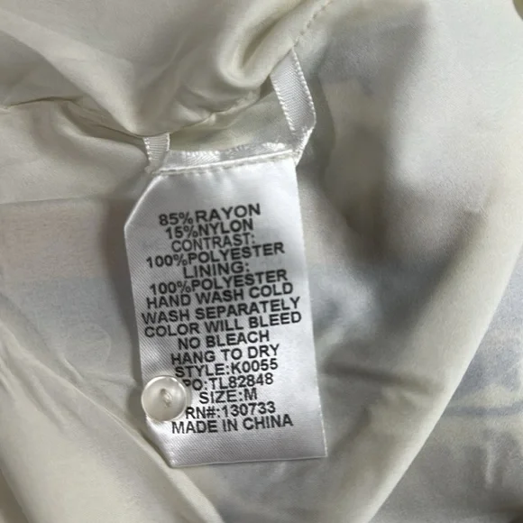 Umgee Boho Double Ruffle Sleeve Mini Dress in Blue Multi - Picture 9 of 9